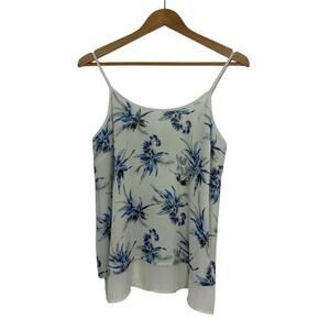 Daniel Rainn Women’s Size Medium Blue Floral Print Woven Layered Camisole Top